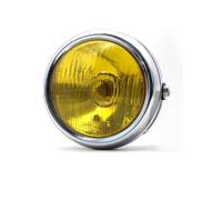 AVFORA Per Cafe Per Racer CG125 GN125 Faro LED Retro Da 5,75 Pollici Per Moto Rotondo Universale Da 12 V Spotlight(1 pcs Silver yellow)