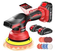Avhrit Lucidatrice Auto Senza Fili 6’’ 21V 2x2000mAh - Lucidatrice Orbitale Professionale con 8 Velocità,Schermo Digitale e 17 Accessori, Lucidatrici per Carrozzeria, Rimozione Graffi e Detailing