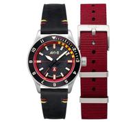 AVI-8 AV-4103-01 - Orologio da uomo al quarzo, 40 mm, quadrante nero, cinturino in pelle nera, Cinghia