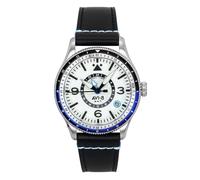 AVI-8 Flyboy Airmaster GMT Leather Strap White Dial AV-4128-02 Mens Watch