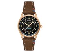 AVI-8 Flyboy Lafayette, orologio automatico da uomo per il 110° anniversario, 42 mm, edizione limitata, con cinturino in pelle AV-4153, Notte dell'asfalto