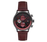 AVI-8 Hawker Hurricane Classic Orologio cronografo da uomo 43,5 mm con cinturino in pelle AV-4011, Rosso sanguigno.