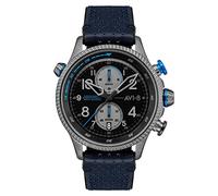 AVI-8 Mens 43mm Hawker Hunter Duke Chronograph Colerne Japanese Meca-Quartz Pilot Watch with Leather Strap AV-4080-02