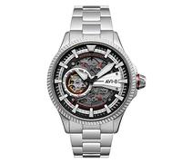 AVI-8 Mens 44mm Hawker Hunter Avon Automatic Diables Rouges Pilot Watch with Skeleton Dial and Solid Stainless Steel Bracelet AV-4078-22