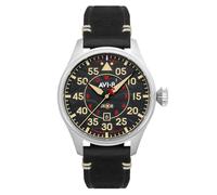AVI-8 Mens 46mm Hawker Hurricane Clowes Automatic Kenley Pilot Watch with Genuine Leather Strap AV-4097-03