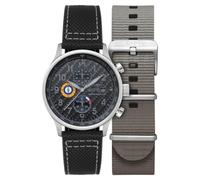 AVI-8 Hawker Hurricane Classic Orologio cronografo da uomo 43,5 mm con cinturino in pelle AV-4011, Fibra di carbonio nera.