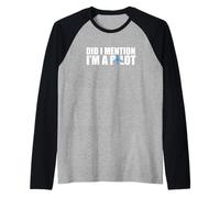 Aviation Amante Aereo Pilota Ho Mention I'm A Pilot Maglia con Maniche Raglan