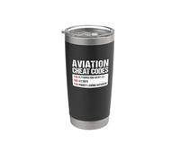 Aviation Cheat Codes Divertente Pilota Aerei Bicchiere termico in acciaio inox doppia parete