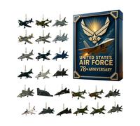 Aviation Christmas - 24 Days 2D Acrylic Aircraft Ornaments, Air Force 78th Holiday Decor | Collectible Countdown Gift For Plane Enthusiasts Home Living Room Office