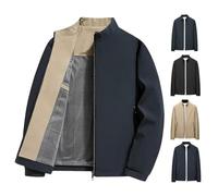 Aviation Men's Standing Collar Zipper Casual Jacket, Mens Bomber Jacket, Casual Windbreaker Coat with Pocket (Dark Green,XXL)
