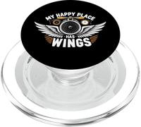 Aviation Pilot My Happy Place Has Wings Airplane Design PopSockets PopGrip per MagSafe