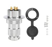 Aviation Plug Socket Connector 30mm, Industrial Power Adapter with Zinc Alloy Shell and Silver Plated Copper Contacts, for Machine Equipment, Automotive and Control Systems (5 perni)