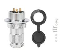 Aviation Plug Socket Connector 30mm, Industrial Power Adapter with Zinc Alloy Shell and Silver Plated Copper Contacts, for Machine Equipment, Automotive and Control Systems (3 perni)