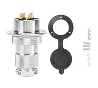 Aviation Plug Socket Connector Heavy Duty Industrial Power Adapter Secure Electrical Connection for Machine Equipment Zinc Alloy Silver Plated Copper 30mm (4 Pin)