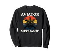 Aviator Mechanic Retro Aircraft Engine Aviation Felpa