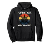 Aviator Mechanic Retro Aircraft Engine Aviation Felpa con Cappuccio