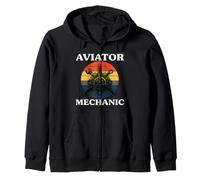 Aviator Mechanic Retro Aircraft Engine Aviation Felpa con Cappuccio