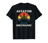Aviator Mechanic Retro Aircraft Engine Aviation Maglietta