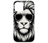 Aviator Sunglasses Lion Head Monochrome Streetwear Animal Custodia per iPhone 12/12 Pro