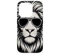 Aviator Sunglasses Lion Head Monochrome Streetwear Animal Custodia per iPhone 14 Pro