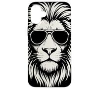 Aviator Sunglasses Lion Head Monochrome Streetwear Animal Custodia per iPhone 16 Plus
