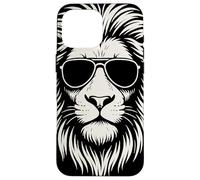 Aviator Sunglasses Lion Head Monochrome Streetwear Animal Custodia per iPhone 16 Pro Max