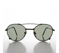 Aviatore Nero Rotondo Con Accenti Industriali - Ray