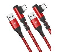AviBrex Cavo USB Type-C di 90 Gradi [2 Pezzi 3M], Tipo C Cavo USB A a USB C 3,1A Ricarica Rapida Nylon per i Phone 17 16 15 Pro Max,Samsung S25 S24 a S8,A71,A54,M31,Note20,Xiaomi,Huawei,Pixel,LG