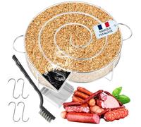 AVIDA ZEN Affumicatore di carne e pesce - Generatore di fumo freddo per generatore di fumo alimentare - Serpentin affumicatore a freddo - 4 ganci e 1 spazzola per la pulizia griglia barbecue