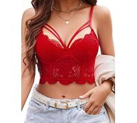 Avidlove Top da donna canottiera bustier soppressa canotta push-up in pizzo bralette a due strati di supporto