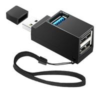 Avigers Mini hub USB con Multi Port (1 × USB3.0 + 2 × USB2.0), doppio connettore USB per MacBook, desktop, PC, tastiera e mouse, PS5, stampante bianca (1 pezzo)