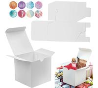 AVIGIS 50 pezzi 10x10x10cm scatole per cupcake bianche, mini scatole bianche per cupcake, scatole regalo di carta kraft,scatole vuote, scatole di carta quadrate, scatole da imballaggio (Bianco)