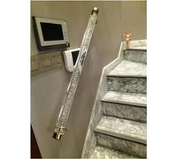 AviiSo Corrimano Corrimano in Acrilico Trasparente con staffe Oro/Argento 1m - 7m di Lunghezza, Corrimano Antiscivolo per Montaggio a Parete Rotondo per Corridoi/Loft/Ville, Carica 440 libbre (Color