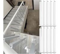 AviiSo Ringhiera per Scale Colonna parapetto Interna Regolabile a 270° con Base con Staffa Piatta e Kit di Viti, 65 75 85 95 105 cm di Altezza Barra di Supporto per corrimano(10pack,90cm(35.4in))