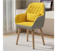 AviiSo Sedie da Pranzo Girevole a 360° Sedie da scrivania imbottite in velluto con Braccia e Gambe in Legno, Sedie da pranzo moderne in tessuto della metà del secolo (Color : Yellow)