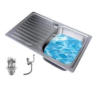 AVIITI Lavello in Acciaio Inox 304, Lavello Da Cucina A Ribalta Per Postazione Di Lavoro A Una Vasca Con Sgocciolatoio, Per Il Bagno Della Cucina,Left kit a,71.6x37.5cm