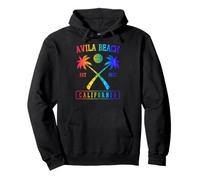 Avila Beach California Fondata nel 1867 Retro Palm Tree Felpa con Cappuccio