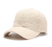 Avilego Berretto da Baseball Invernale da Donna in Lana di Agnello Tinta Unita Caldo Berretto da Baseball per Viaggi all'aperto, A Beige, Taglia Unica