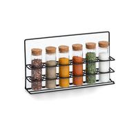 Avilia 7 Barattoli Portaspezie da 55ml con Organizer in Metallo da Appoggio - Salvaspazio e Trasportabili, Ideali per Organizzare la Cucina e per Servire Spezie a Tavola - Facile da Pulire