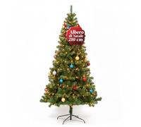 Avilia - Albero di Natale Tradizionale Verde 210 cm con 631 Rami Fitti in PVC Ecologico e Base in Metallo, Facile da Montare e Riutilizzare, Perfetto come Albero di Natale Slim per Interni