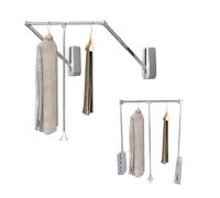 Avilia Appendiabiti Saliscendi per Armadio in Acciaio Cromato, 83-115cm - Asta Appendiabiti Regolabile e Estensibile, Carico Max 12kg, Montaggio Facile e Veloce