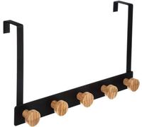 Avilia Appendibiabiti con 5 Teste - Appendiabiti Appendibile per Ingresso e Camera da Letto, in Bambù e Metallo, 33x5x20cm, Marrone e Nero