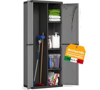 Avilia Armadio da Esterno Impermeabile - Armadio 2 Ante in PVC con 3 Ripiani Regolabili - Armadio Portascope Resistente alle Intemperie e ai Raggi UV - 68x39.5x168cm, Made in Italy