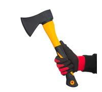 Avilia Ascia Spaccalegna con Manico in Fibra - Accetta per Giardinaggio e Lavorazione del Legno, in Acciaio al Carbonio e Manico Antiscivolo, 600gr, 37cm