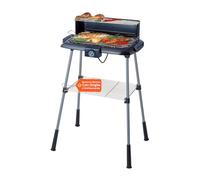 Avilia - Barbecue Elettrico 2200W con Griglia 40x22 cm e Scaldavivande 45x12 cm, Ideale per Grigliate su Balcone o Terrazzo, Senza Fumo, Cottura Uniforme, Compatto e Potente