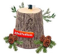 Avilia Base Albero di Natale in Tronco Naturale 33x27xH55cm - Base Legno per Albero di Natale - Elegante e Stabile Si Adatta a Diversi Alberi di Natale