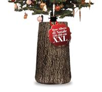 Avilia Base Albero di Natale XXL Universale da 52,5 cm a Forma di Tronco Effetto Legno Realistico, Ø Aggancio 3,7xH7 cm, Supporto Robusto e Decorativo per Alberi da 120 a 210 cm Stabili e Sicuri
