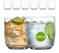 Avilia Bicchieri Acqua Vetro Set 6, Bicchieri Whisky 270ml, Made in Italy | Set bicchieri vetro 6 pezzi bassi dal design minimal, vetro sonoro trasparente senza piombo, 8 x 8 cm, adatti al frigorifero