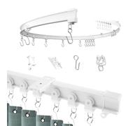 Avilia Binario Tenda Flessibile 5 Metri - Bastone Modellabile per Tende a Soffitto e Parete - Ideale per Curve, Angoli e Separazione Ambienti - Kit Completo con Rulli e Supporti - Bianco