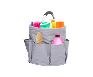 Avilia Borsa Organizer Pieghevole per Attrezzi di Pulizia con 6 Scomparti - Poliestere e Alluminio, Ideale per Giardinaggio e Fai da Te, 28x26.5cm, Grigio Elegante